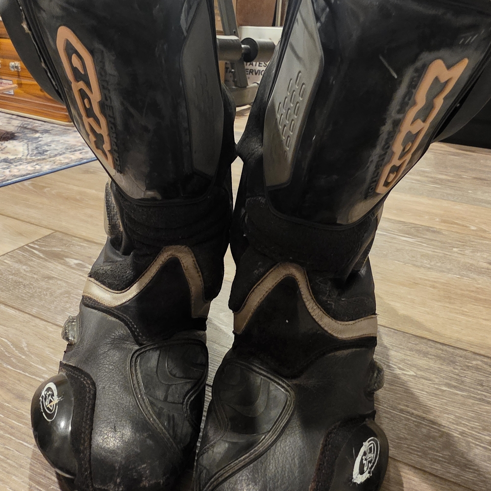 Black Motorcycle Boots with Logo